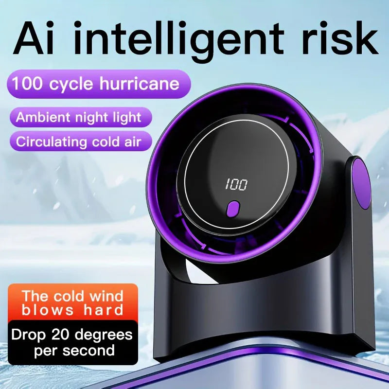 Portable Bladeless Fan 1200mAh Rechargeable 100 Speeds Timer | Wahooly Portable Bladeless Fan – 1200mAh Rechargeable, 100 Speeds, Timer & Wall Mount