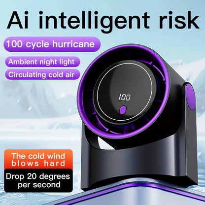 Portable Bladeless Fan 1200mAh Rechargeable 100 Speeds Timer | Wahooly Portable Bladeless Fan – 1200mAh Rechargeable, 100 Speeds, Timer & Wall Mount