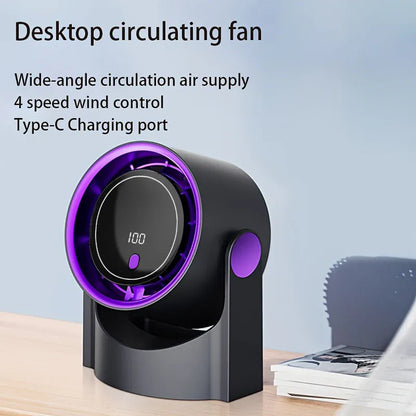 Portable Bladeless Fan 1200mAh Rechargeable 100 Speeds Timer | Wahooly Portable Bladeless Fan – 1200mAh Rechargeable, 100 Speeds, Timer & Wall Mount