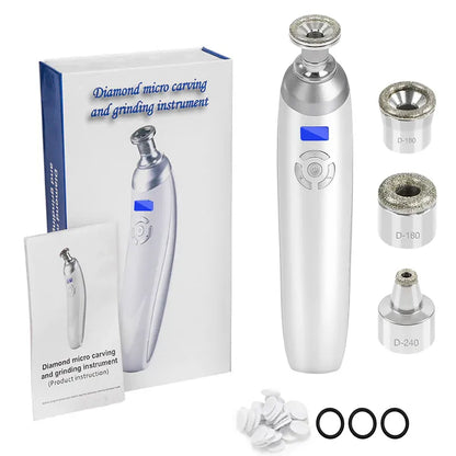 Portable Diamond Microdermabrasion Machine | Exfoliation & Blackhead Removal — Wahooly Portable Diamond Microdermabrasion Machine | Facial Exfoliation, Blackhead Removal & Skin Tightening | Rechargeable with 4 Tips
