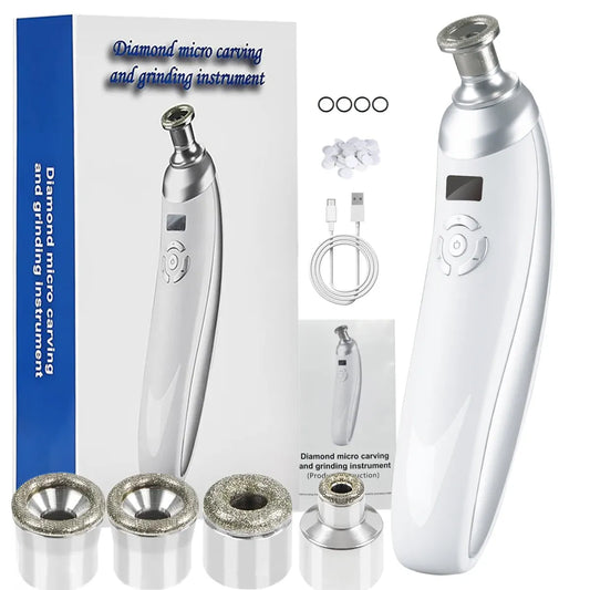 Portable Diamond Microdermabrasion Machine | Exfoliation & Blackhead Removal — Wahooly Portable Diamond Microdermabrasion Machine | Facial Exfoliation, Blackhead Removal & Skin Tightening | Rechargeable with 4 Tips