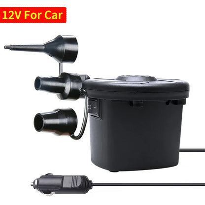Portable Electric Air Pump – Fast Inflatable Compressor 12V Car, 220V Home & Wireless | Wahooly Portable Electric Air Pump – Fast Inflatable Compressor with 3 Nozzles | 12V Car, 220V Home & Wireless
