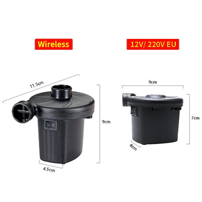 Portable Electric Air Pump – Fast Inflatable Compressor 12V Car, 220V Home & Wireless | Wahooly Portable Electric Air Pump – Fast Inflatable Compressor with 3 Nozzles | 12V Car, 220V Home & Wireless