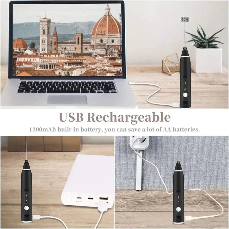 Portable Electric Milk Frothers Handheld Blender USB Mini Coffee Maker Whisk Mixer Cappuccino Cream Egg Beater Food Blender Portable Electric Milk Frothers Handheld Blender USB Mini Coffee Maker Whisk Mixer Cappuccino Cream Egg Beater Food Blender