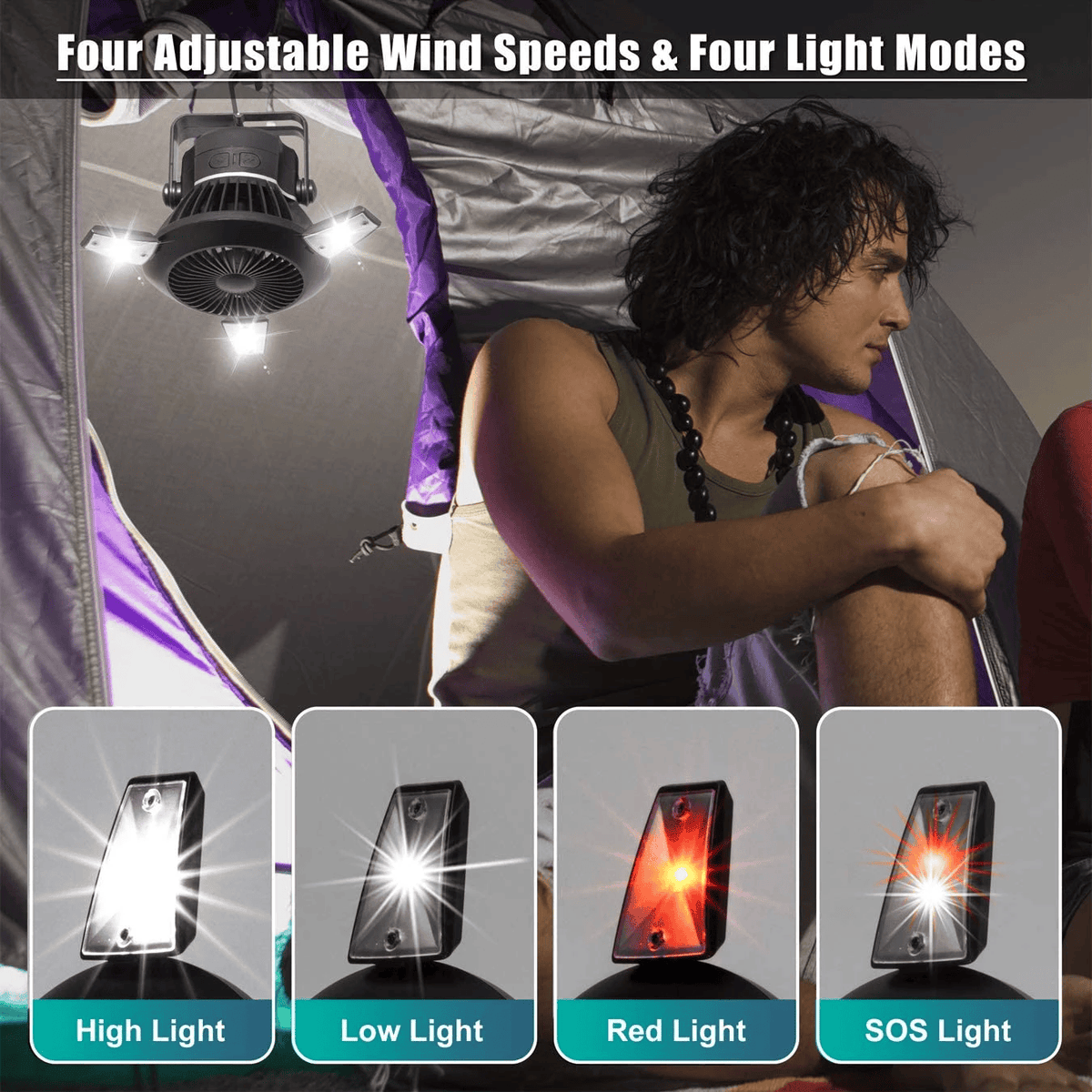 Portable Foldable Fan LED Solar Camping Lantern with Hook Portable Foldable Fan LED Solar Camping Lantern with Hook