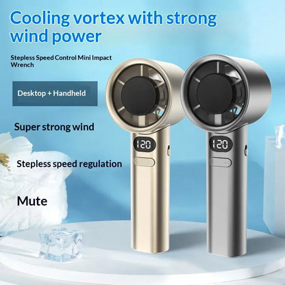 Portable Handheld Ice Cooling Fan | USB Rechargeable | 6-Hour Battery | 120-Speed Portable Handheld Ice Cooling Fan — USB Rechargeable, 6-Hour Battery, 120-Speed Control