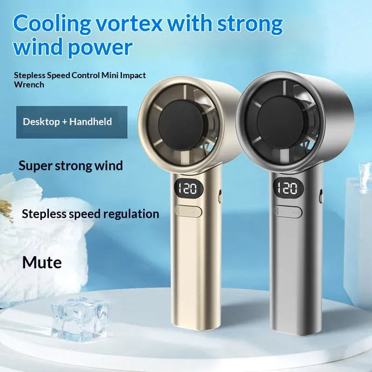 Portable Handheld Ice Cooling Fan | USB Rechargeable | 6-Hour Battery | 120-Speed Portable Handheld Ice Cooling Fan — USB Rechargeable, 6-Hour Battery, 120-Speed Control