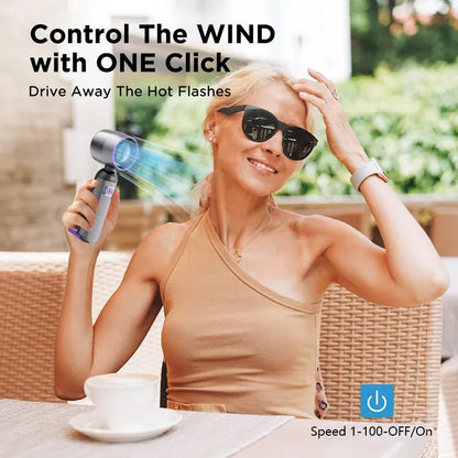 Bladeless Handheld Mini Fan USB Rechargeable Mist Cooling | Wahooly Portable Handheld Mini Fan — USB Rechargeable, Bladeless Cooling with Skin Mist for Travel & Outdoor