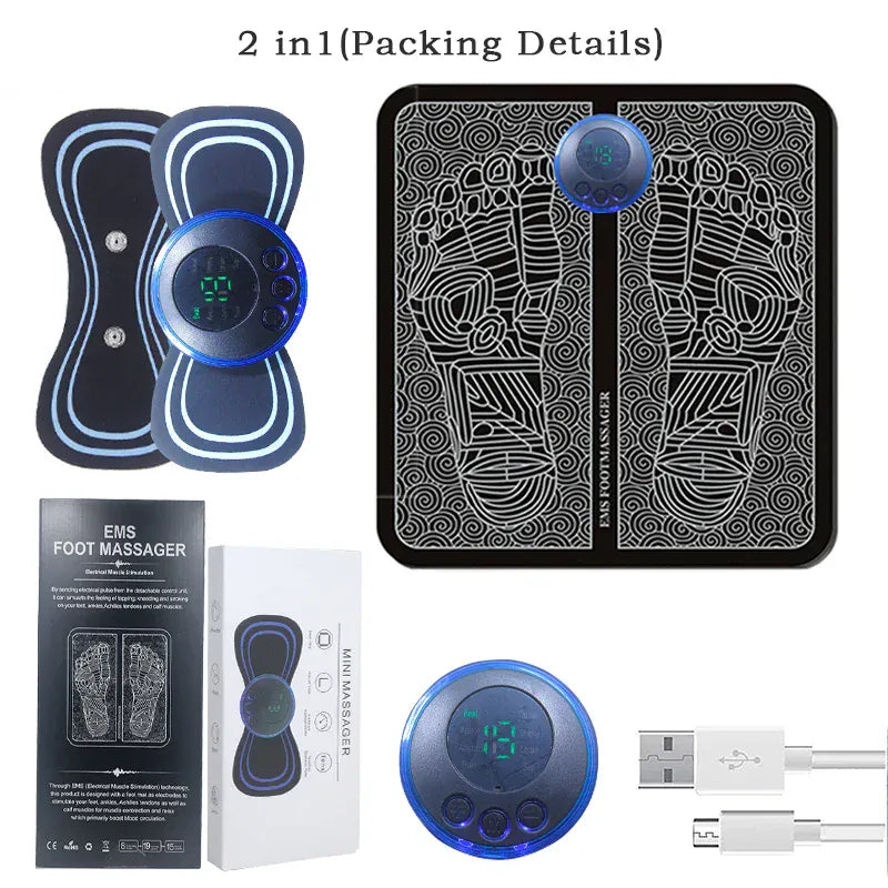 Portable Massage Foot Pad Massage Patch Massage Pen Cervical Neck and Back Full Body Massage Combination Set Portable Massage Foot Pad Massage Patch Massage Pen Cervical Neck and Back Full Body Massage Combination Set