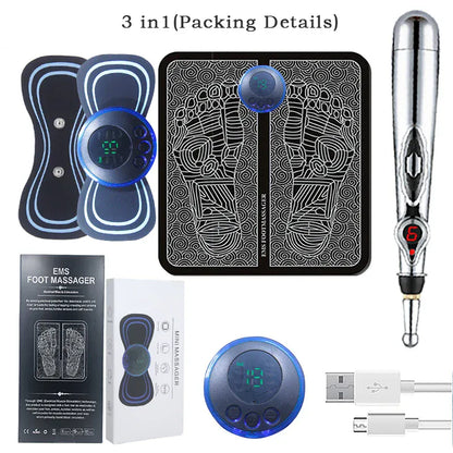 Portable Massage Foot Pad Massage Patch Massage Pen Cervical Neck and Back Full Body Massage Combination Set Portable Massage Foot Pad Massage Patch Massage Pen Cervical Neck and Back Full Body Massage Combination Set