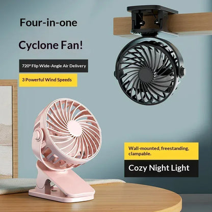 Portable Mini Cooler Fan 720°Rotatable Clip Fan Built In Night Lamp USB Rechargeable Personal Fan For Outdoor Camping Ventilador Portable Mini Cooler Fan 720°Rotatable Clip Fan Built In Night Lamp USB Rechargeable Personal Fan For Outdoor Camping Ventilador