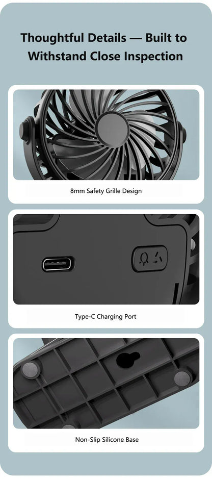 Portable Mini Cooler Fan 720°Rotatable Clip Fan Built In Night Lamp USB Rechargeable Personal Fan For Outdoor Camping Ventilador Portable Mini Cooler Fan 720°Rotatable Clip Fan Built In Night Lamp USB Rechargeable Personal Fan For Outdoor Camping Ventilador
