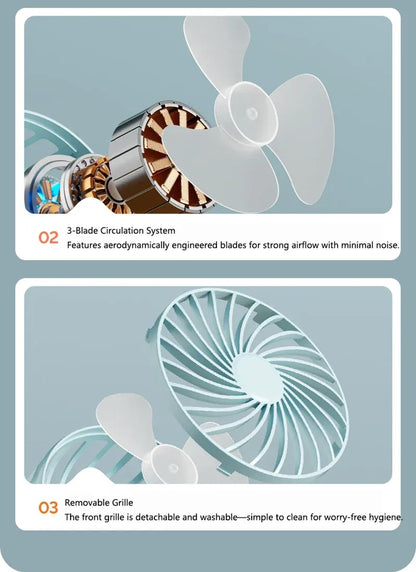 Portable Mini Cooler Fan 720°Rotatable Clip Fan Built In Night Lamp USB Rechargeable Personal Fan For Outdoor Camping Ventilador Portable Mini Cooler Fan 720°Rotatable Clip Fan Built In Night Lamp USB Rechargeable Personal Fan For Outdoor Camping Ventilador