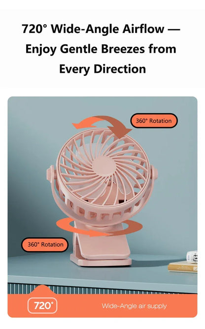 Portable Mini Cooler Fan 720°Rotatable Clip Fan Built In Night Lamp USB Rechargeable Personal Fan For Outdoor Camping Ventilador Portable Mini Cooler Fan 720°Rotatable Clip Fan Built In Night Lamp USB Rechargeable Personal Fan For Outdoor Camping Ventilador