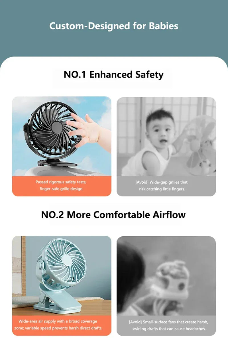 Portable Mini Cooler Fan 720°Rotatable Clip Fan Built In Night Lamp USB Rechargeable Personal Fan For Outdoor Camping Ventilador Portable Mini Cooler Fan 720°Rotatable Clip Fan Built In Night Lamp USB Rechargeable Personal Fan For Outdoor Camping Ventilador