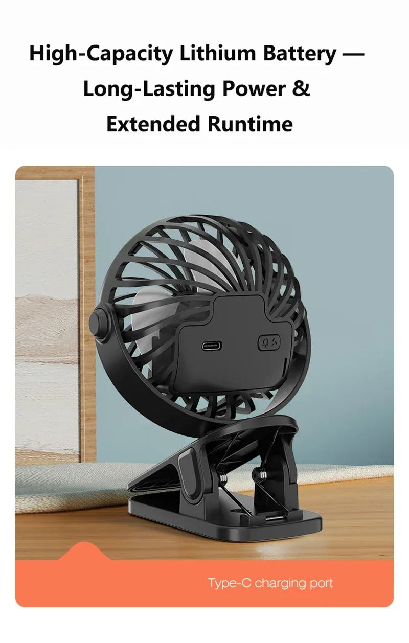 Portable Mini Cooler Fan 720°Rotatable Clip Fan Built In Night Lamp USB Rechargeable Personal Fan For Outdoor Camping Ventilador Portable Mini Cooler Fan 720°Rotatable Clip Fan Built In Night Lamp USB Rechargeable Personal Fan For Outdoor Camping Ventilador
