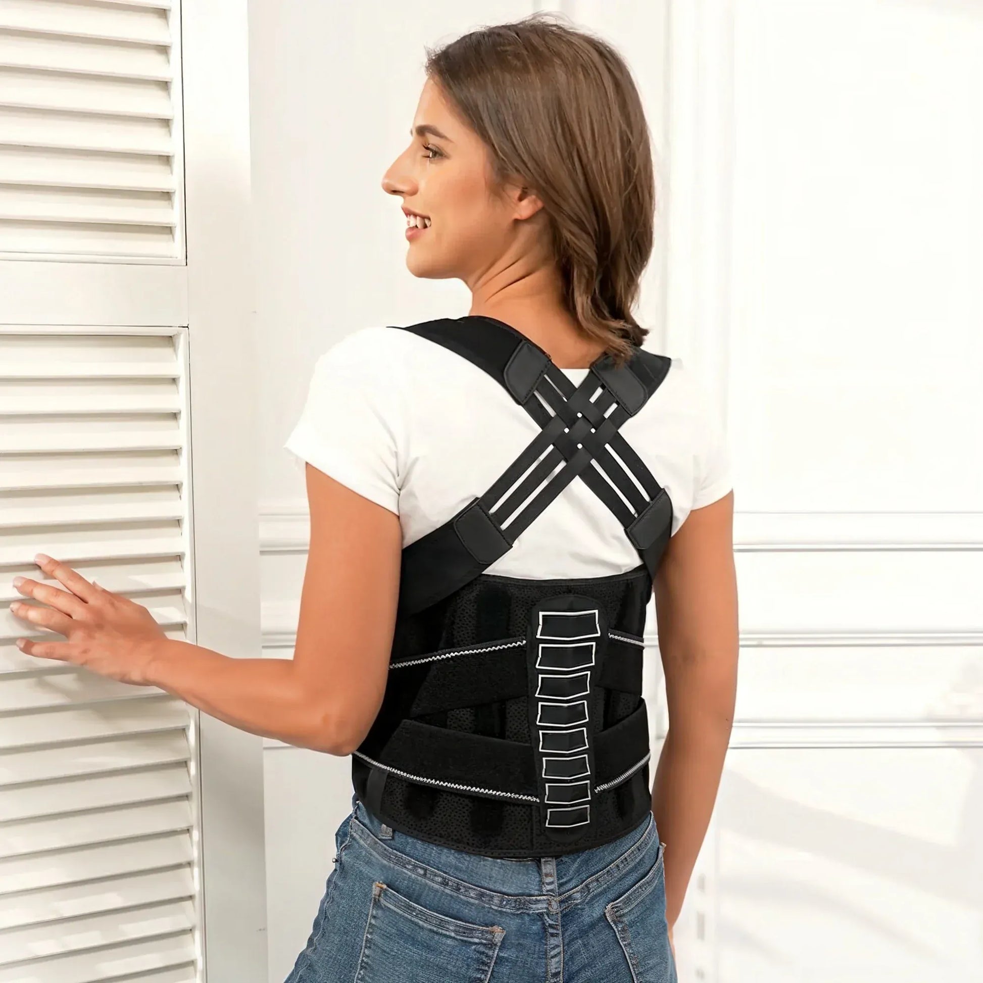 Professional Posture Corrector - Spine Alignment Back Brace | Wahooly Posture Corrector for Men and Women, Adjustable Shoulder Posture Brace, Back Straightener Posture, Used for Middle Upper Spine