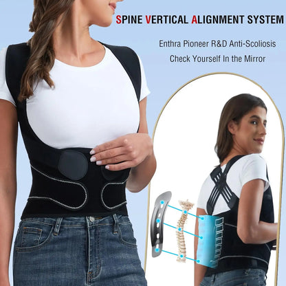 Professional Posture Corrector - Spine Alignment Back Brace | Wahooly Posture Corrector for Men and Women, Adjustable Shoulder Posture Brace, Back Straightener Posture, Used for Middle Upper Spine