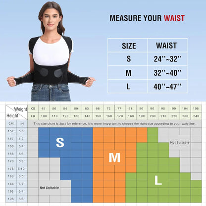 Professional Posture Corrector - Spine Alignment Back Brace | Wahooly Posture Corrector for Men and Women, Adjustable Shoulder Posture Brace, Back Straightener Posture, Used for Middle Upper Spine