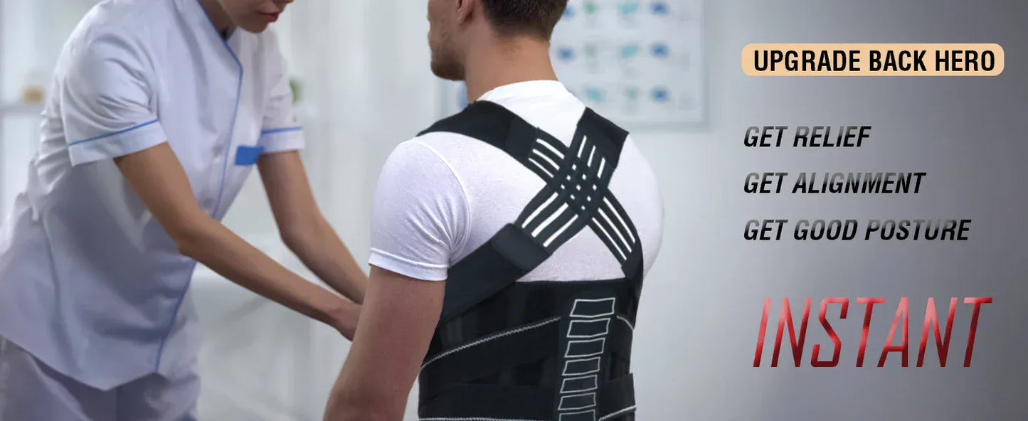 Professional Posture Corrector - Spine Alignment Back Brace | Wahooly Posture Corrector for Men and Women, Adjustable Shoulder Posture Brace, Back Straightener Posture, Used for Middle Upper Spine