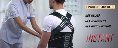 Professional Posture Corrector - Spine Alignment Back Brace | Wahooly Posture Corrector for Men and Women, Adjustable Shoulder Posture Brace, Back Straightener Posture, Used for Middle Upper Spine
