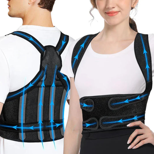 Posture Corrector Back Brace - Adjustable Support for Men & Women | Wahooly Posture Corrector for Men and Women - Full Back Brace Support, Back Posture Straightener for Scoliosis and Hunchback Correction