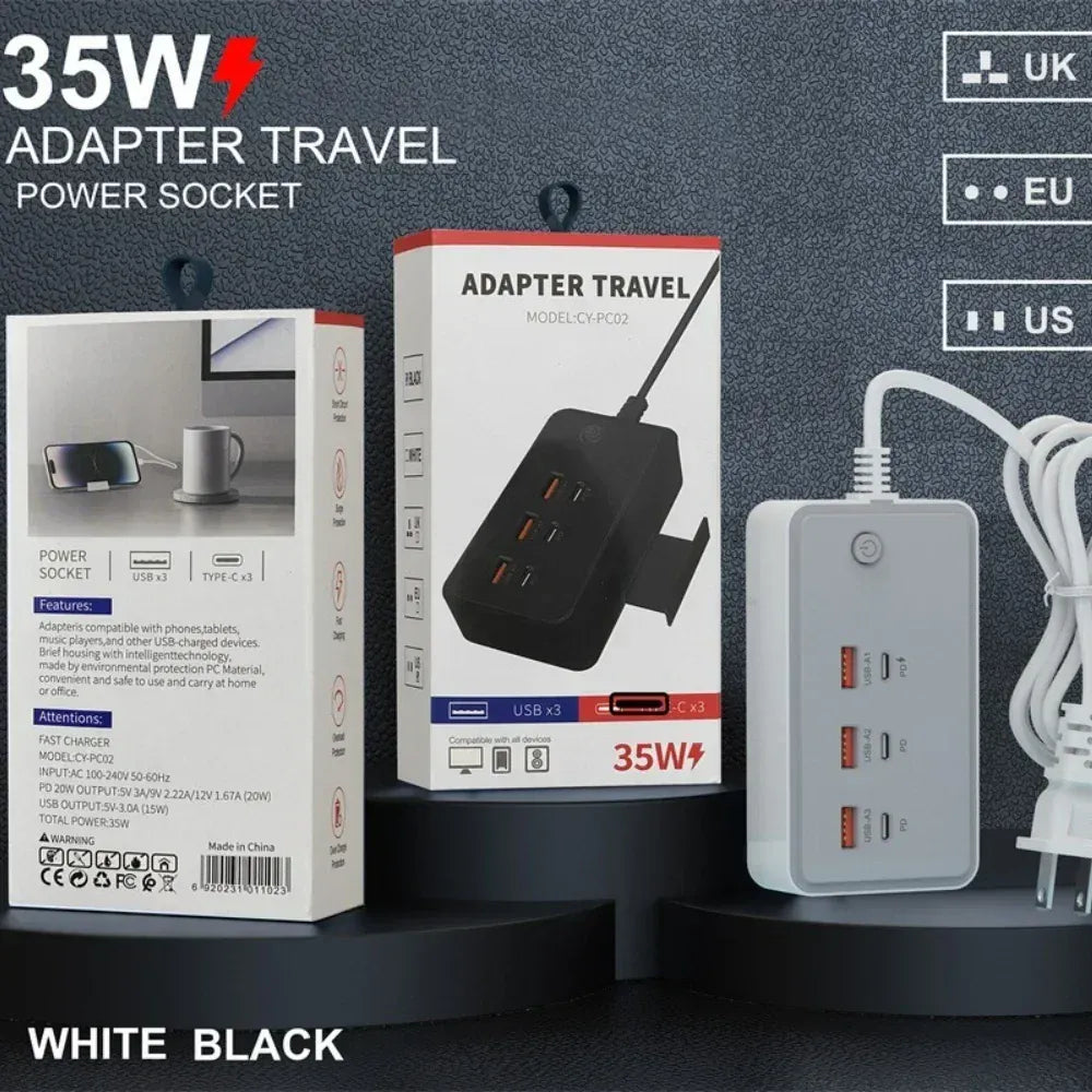 Power Strip Electrical Socket Total 35W US/EU/UK 3USB Power Strip Electrical Socket Total 35W US/EU/UK 3USB