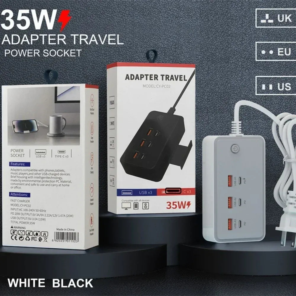 Power Strip Electrical Socket Total 35W US/EU/UK 3USB Power Strip Electrical Socket Total 35W US/EU/UK 3USB