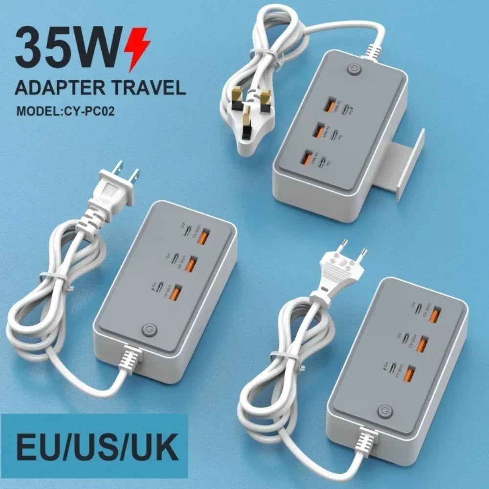 Power Strip Electrical Socket Total 35W US/EU/UK 3USB Power Strip Electrical Socket Total 35W US/EU/UK 3USB