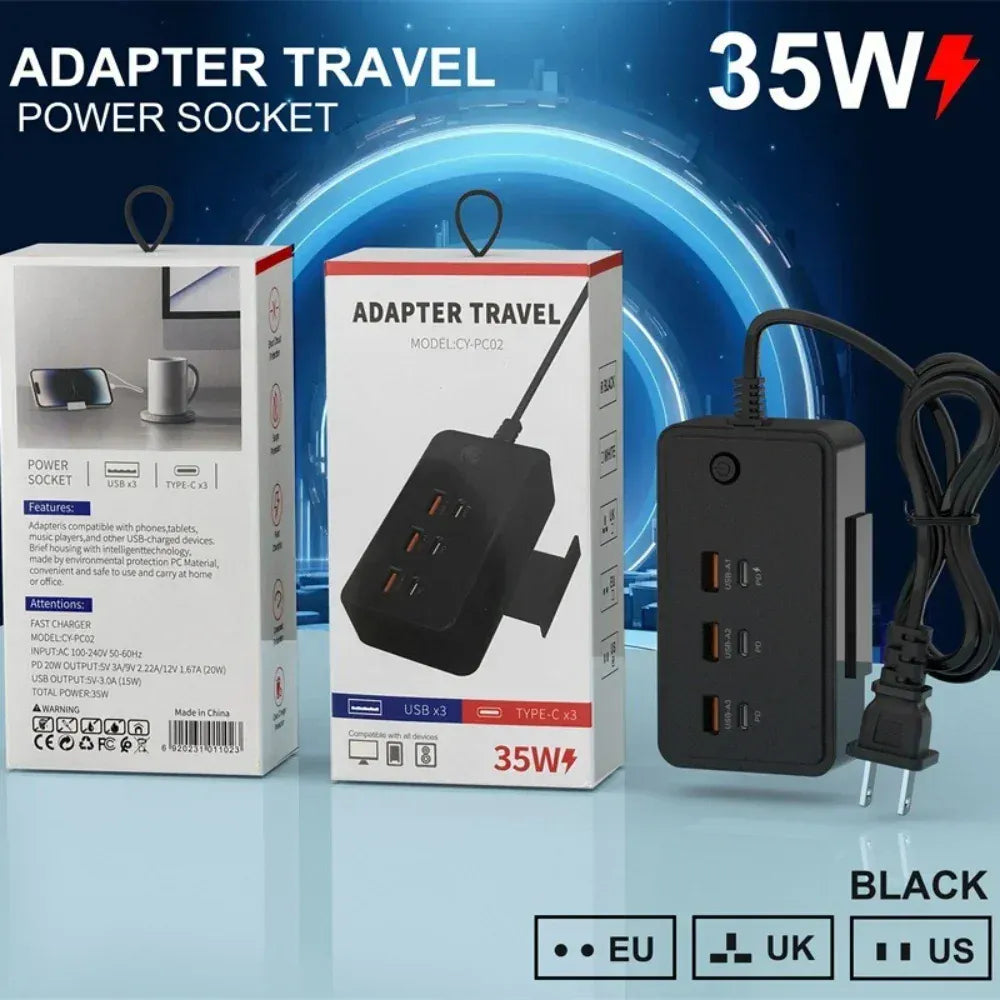Power Strip Electrical Socket Total 35W US/EU/UK 3USB Power Strip Electrical Socket Total 35W US/EU/UK 3USB