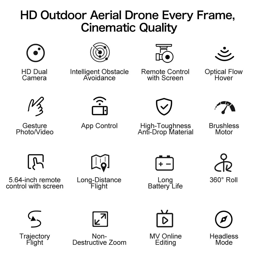 Professional Drone with 4K Dual Camera, Video Drone, Quadcopter, 360, Intelligent Obstacle Avoidance, Gift, New, 2022 Professional Drone with 4K Dual Camera, Video Drone, Quadcopter, 360, Intelligent Obstacle Avoidance, Gift, New, 2022