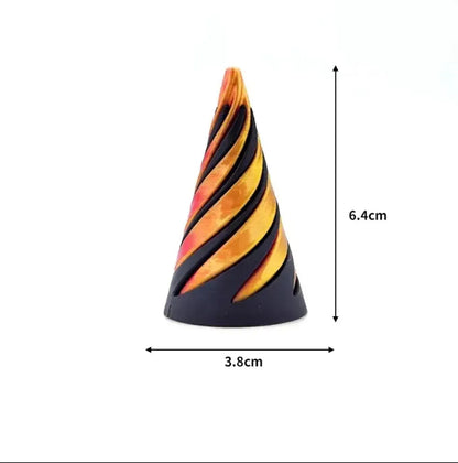 Pyramid Passthrough Sculpture | 3D Printed Fidget Toy Pyramid Passthrough Sculpture 3D Printed Helix Screw Fidget Toy Spiral Cone Decompression Decorative Ornaments