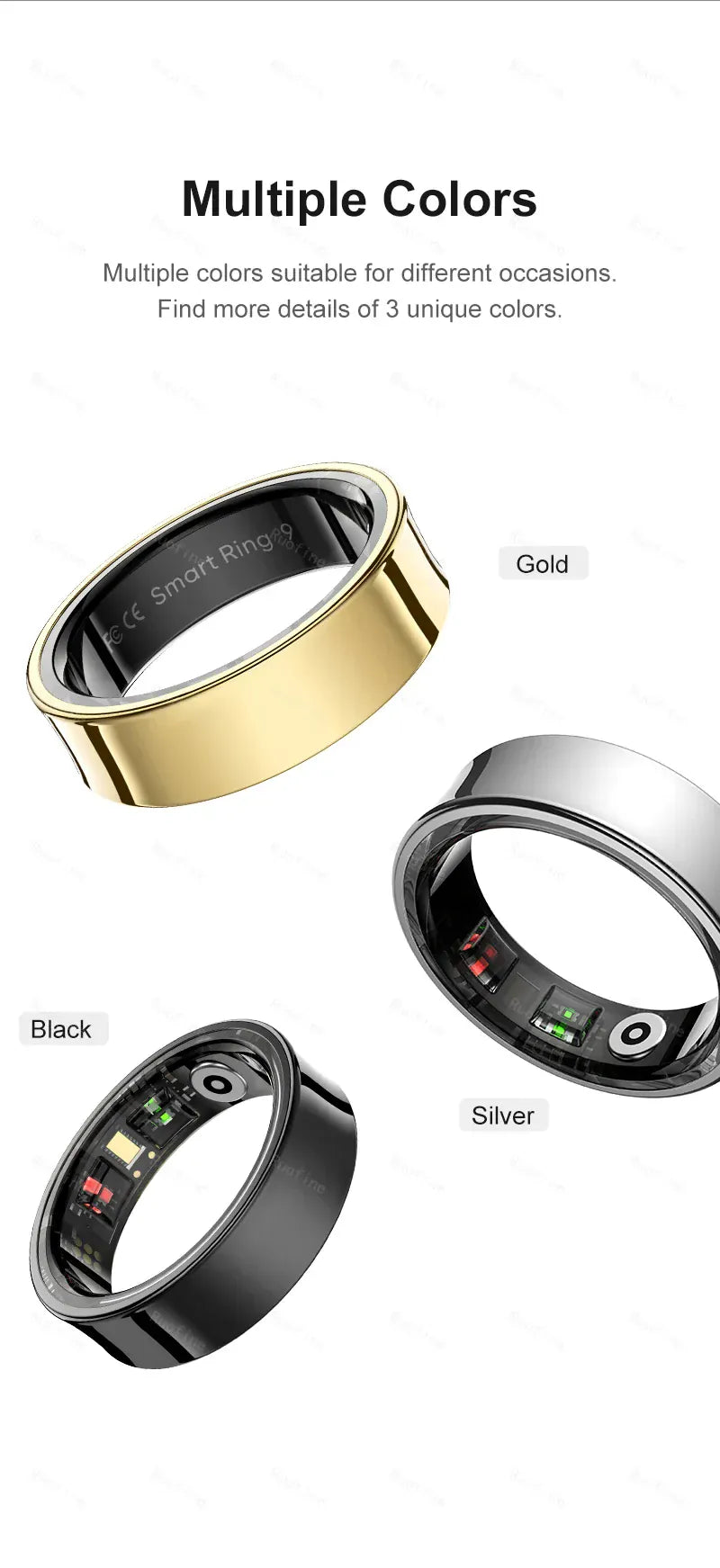 R09 Smart Ring - Couple Health Monitor with 5ATM Waterproof | Wahooly R09 Rings Women's Men Couple Health Monitor Steps Qring APP Smartring Electronics Devices Waterproof Remote Control Android Ios