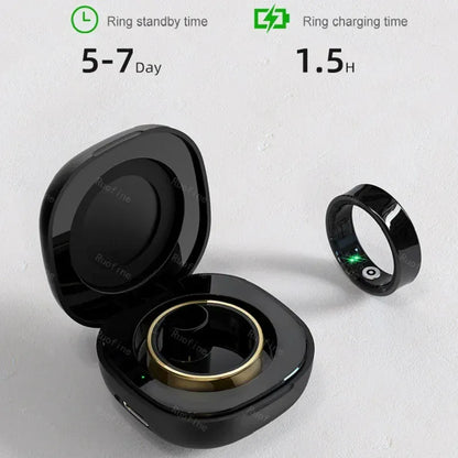 R09 Smart Ring - Couple Health Monitor with 5ATM Waterproof | Wahooly R09 Rings Women's Men Couple Health Monitor Steps Qring APP Smartring Electronics Devices Waterproof Remote Control Android Ios