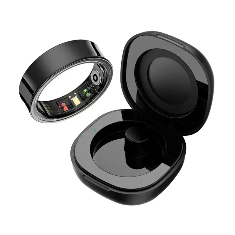 R09 Smart Ring - Heart Rate, SpO2 & Sleep Monitor | Wahooly R09 Smart Ring Men Women with Charging Case, Heart Rate Blood Oxygen, Skin Temperature Monitor,5ATM Waterproof For Android iOS