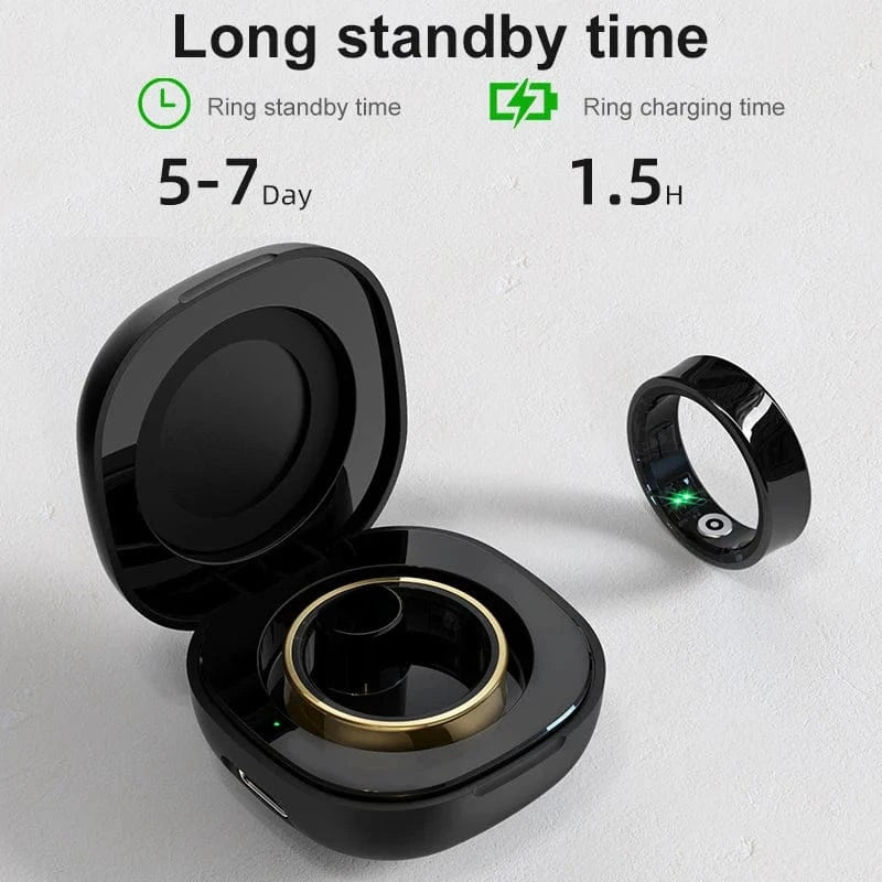 R09 Smart Ring - Heart Rate, SpO2 & Sleep Monitor | Wahooly R09 Smart Ring Men Women with Charging Case, Heart Rate Blood Oxygen, Skin Temperature Monitor,5ATM Waterproof For Android iOS
