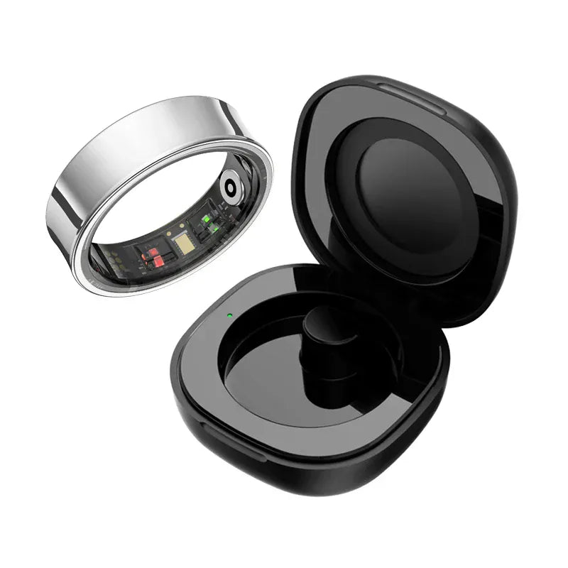 R09 Smart Ring - Heart Rate, SpO2 & Sleep Monitor | Wahooly R09 Smart Ring Men Women with Charging Case, Heart Rate Blood Oxygen, Skin Temperature Monitor,5ATM Waterproof For Android iOS