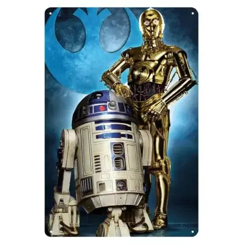 R2D2 C-3PO Droids Movie Metal Poster Tin Sign 20x30 Cm Plate Science Fiction Theme Wall Art Decor R2D2 C-3PO Droids Movie Metal Poster Tin Sign 20x30 Cm Plate Science Fiction Theme Wall Art Decor