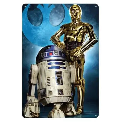 R2D2 C-3PO Droids Movie Metal Poster Tin Sign 20x30 Cm Plate Science Fiction Theme Wall Art Decor R2D2 C-3PO Droids Movie Metal Poster Tin Sign 20x30 Cm Plate Science Fiction Theme Wall Art Decor
