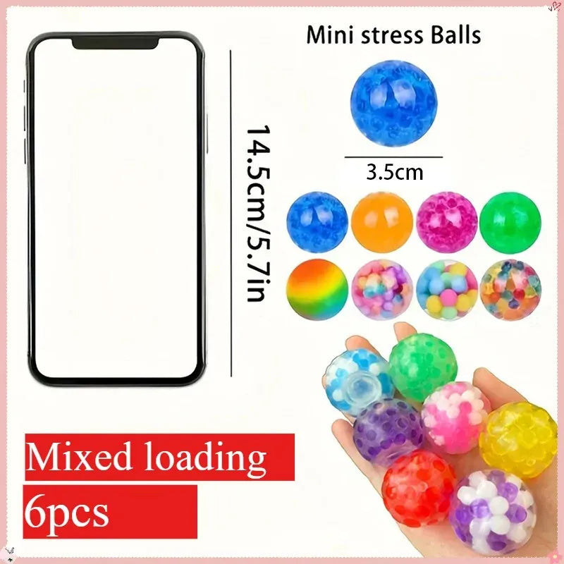 Rainbow Squeeze Stress Balls Set of 6 | Sensory Fidget Balls for Anxiety Relief Rainbow Squeeze Stress Balls Set of 6 | Sensory Fidget Balls for Anxiety Relief