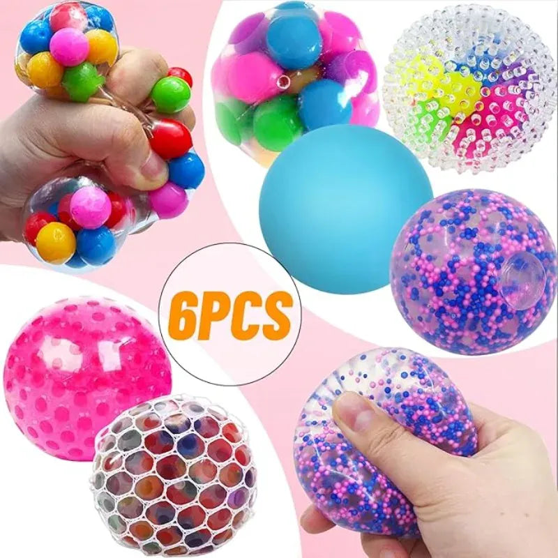 Rainbow Squeeze Stress Balls Set of 6 | Sensory Fidget Balls for Anxiety Relief Rainbow Squeeze Stress Balls Set of 6 | Sensory Fidget Balls for Anxiety Relief