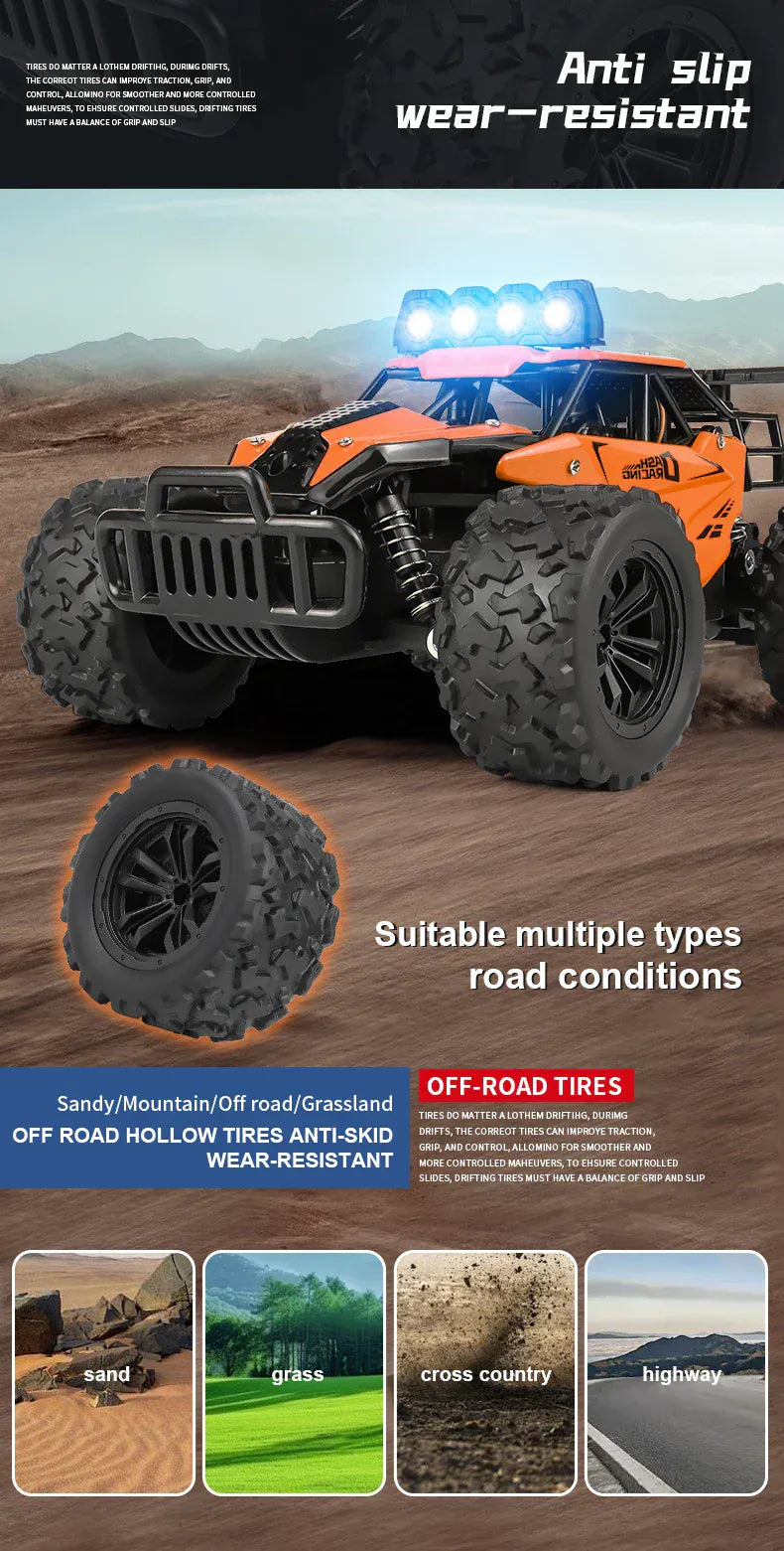 RC Alloy Car 1:16 Scale 2WD Off-Road Remote Control Car with LED Lights And 20KM/H High Speed For Kids Boys Girls Gifts Toys RC Alloy Car 1:16 Scale 2WD Off-Road Remote Control Car with LED Lights And 20KM/H High Speed For Kids Boys Girls Gifts Toys