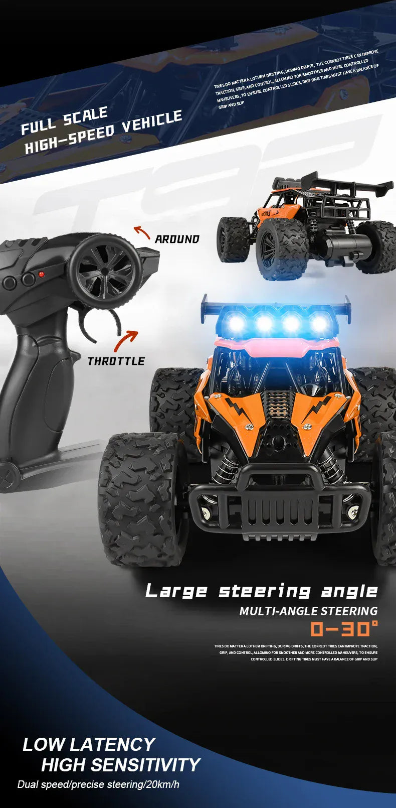 RC Alloy Car 1:16 Scale 2WD Off-Road Remote Control Car with LED Lights And 20KM/H High Speed For Kids Boys Girls Gifts Toys RC Alloy Car 1:16 Scale 2WD Off-Road Remote Control Car with LED Lights And 20KM/H High Speed For Kids Boys Girls Gifts Toys