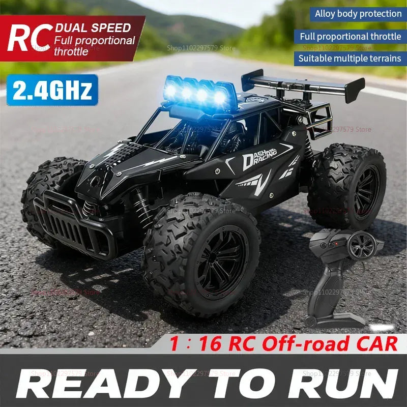 RC Alloy Car 1:16 Scale 2WD Off-Road Remote Control Car with LED Lights And 20KM/H High Speed For Kids Boys Girls Gifts Toys RC Alloy Car 1:16 Scale 2WD Off-Road Remote Control Car with LED Lights And 20KM/H High Speed For Kids Boys Girls Gifts Toys