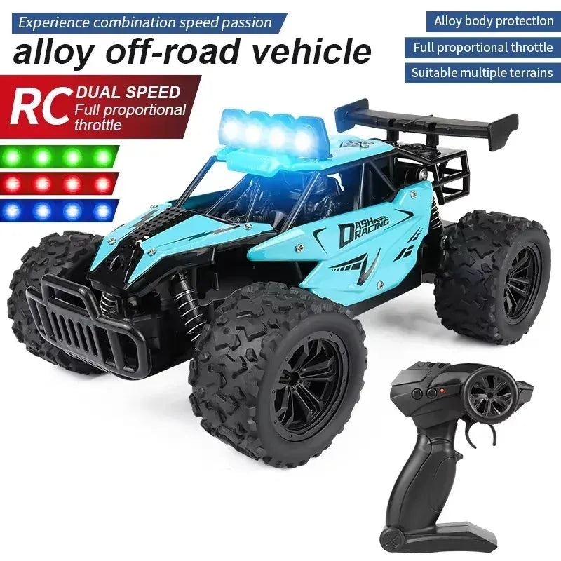 RC Alloy Car 1:16 Scale 2WD Off-Road Remote Control Car with LED Lights And 20KM/H High Speed For Kids Boys Girls Gifts Toys RC Alloy Car 1:16 Scale 2WD Off-Road Remote Control Car with LED Lights And 20KM/H High Speed For Kids Boys Girls Gifts Toys