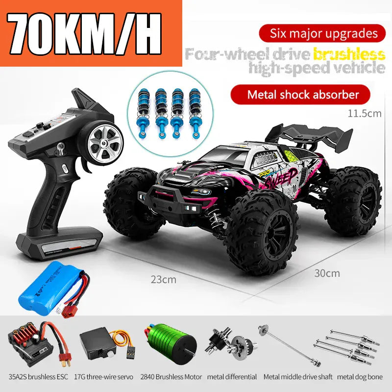Rc Car Off Road 4x4 High Speed 70KM/H Remote Control Car with LED Headlight Brushless 4WD 1/16 Monster Truck Toys for Boys Gift Rc Car Off Road 4x4 High Speed 70KM/H Remote Control Car with LED Headlight Brushless 4WD 1/16 Monster Truck Toys for Boys Gift