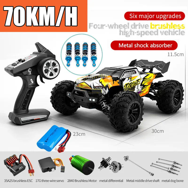Rc Car Off Road 4x4 High Speed 70KM/H Remote Control Car with LED Headlight Brushless 4WD 1/16 Monster Truck Toys for Boys Gift Rc Car Off Road 4x4 High Speed 70KM/H Remote Control Car with LED Headlight Brushless 4WD 1/16 Monster Truck Toys for Boys Gift