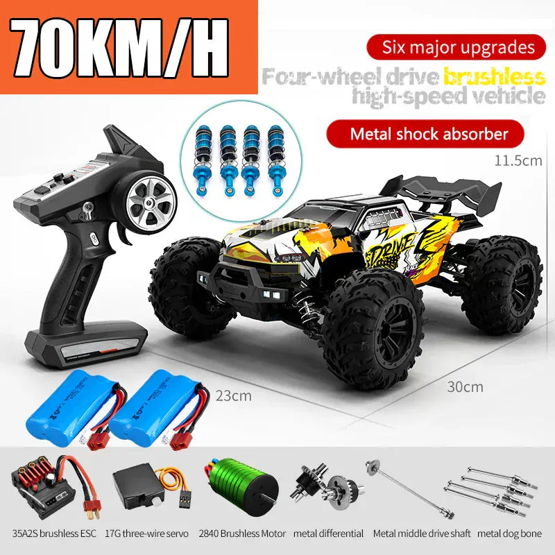 Rc Car Off Road 4x4 High Speed 70KM/H Remote Control Car with LED Headlight Brushless 4WD 1/16 Monster Truck Toys for Boys Gift Rc Car Off Road 4x4 High Speed 70KM/H Remote Control Car with LED Headlight Brushless 4WD 1/16 Monster Truck Toys for Boys Gift