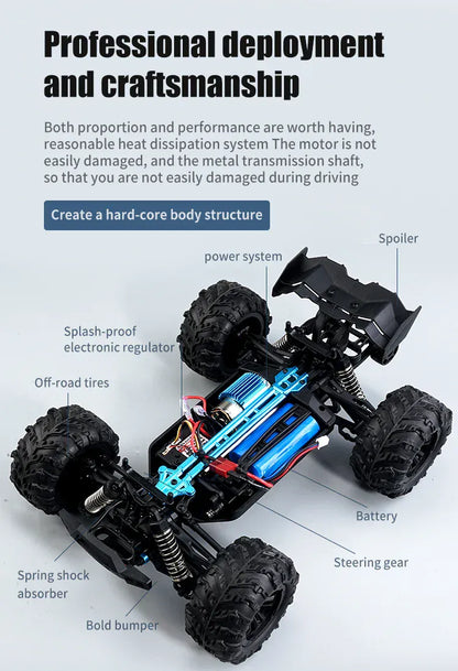 Rc Car Off Road 4x4 High Speed 70KM/H Remote Control Car with LED Headlight Brushless 4WD 1/16 Monster Truck Toys for Boys Gift Rc Car Off Road 4x4 High Speed 70KM/H Remote Control Car with LED Headlight Brushless 4WD 1/16 Monster Truck Toys for Boys Gift