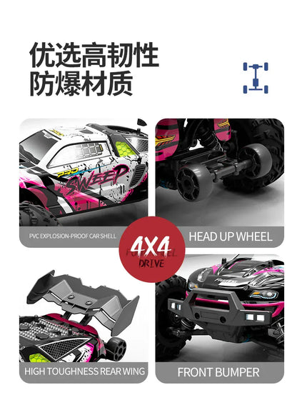 Rc Car Off Road 4x4 High Speed 70KM/H Remote Control Car with LED Headlight Brushless 4WD 1/16 Monster Truck Toys for Boys Gift Rc Car Off Road 4x4 High Speed 70KM/H Remote Control Car with LED Headlight Brushless 4WD 1/16 Monster Truck Toys for Boys Gift